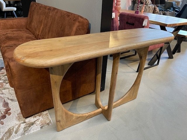 Sidetable tropisch hardhout exclusief 140 cm br. summer sale, 100 tot 150 cm, Nieuw, Overige vormen, 25 tot 50 cm