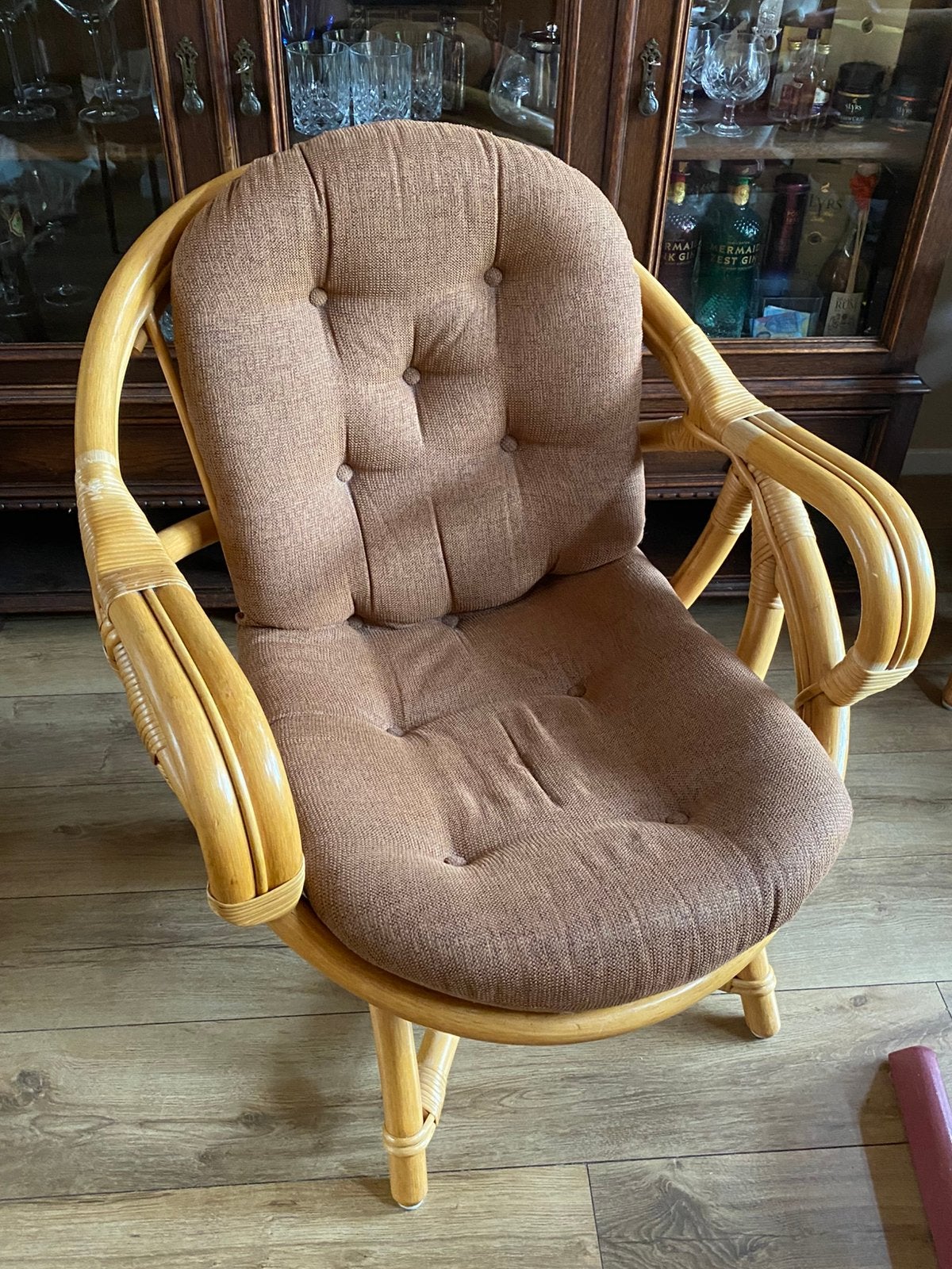 Rotan kuipstoel / loungestoel, Huis en Inrichting, Fauteuils, Ophalen, Zo goed als nieuw, Minder dan 50 cm