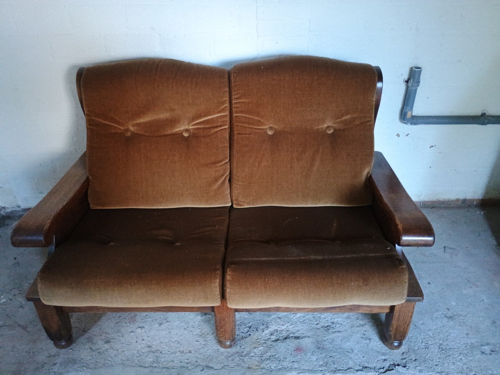 Gratis- bank met eikenhout - laatste 4 dagen, Ophalen, Gebruikt, 150 tot 200 cm, Tweepersoons