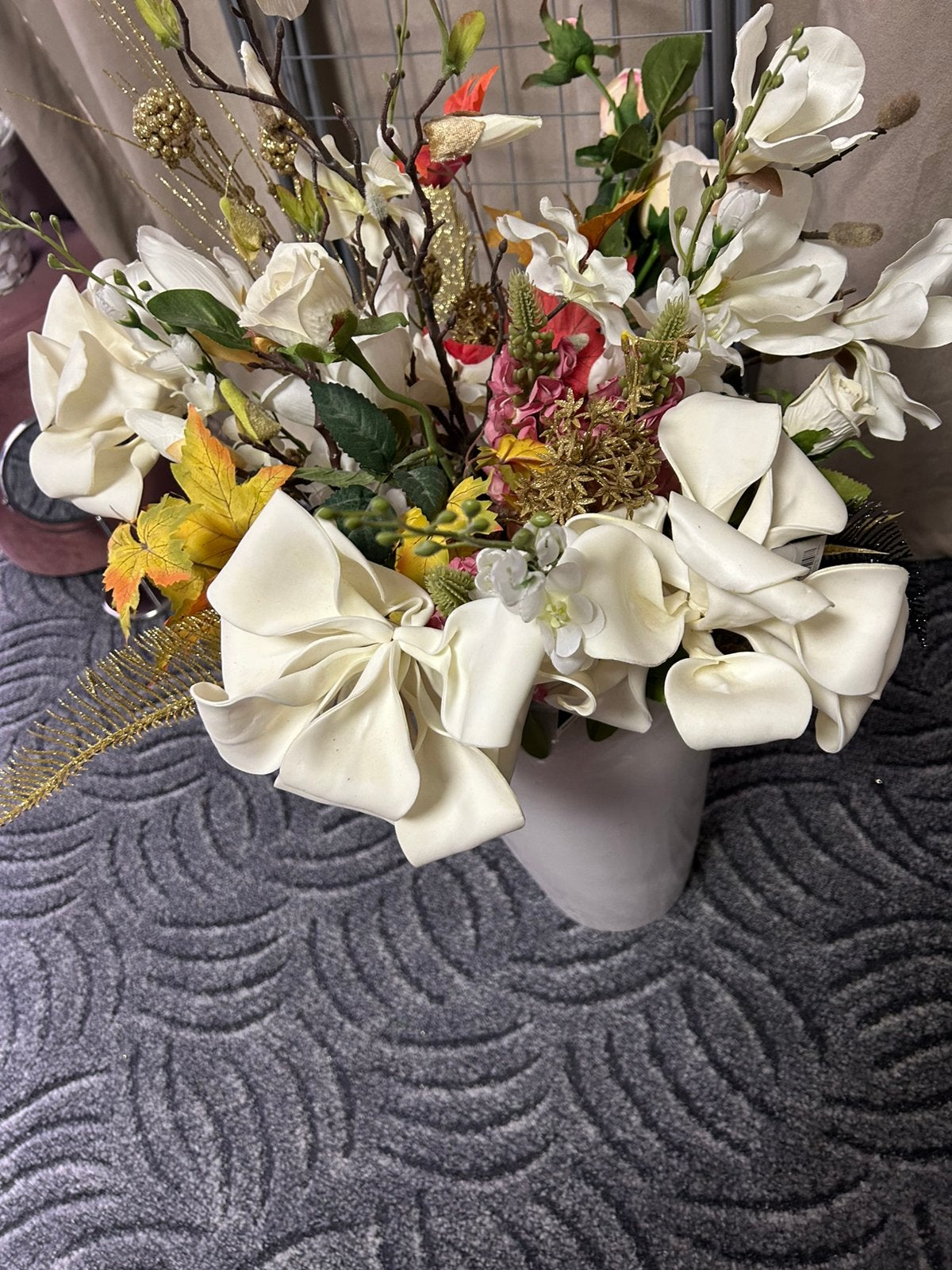 Mooi kunstbloemen incl vaas, Ophalen of Verzenden, Zo goed als nieuw