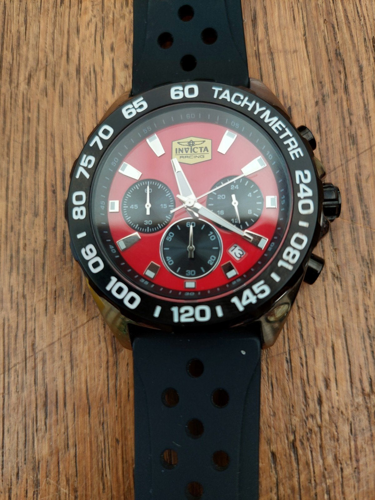 invicta Rally chrono . nieuwstaat., Sieraden, Tassen en Uiterlijk, Overige merken, Staal, Verzenden, Polshorloge