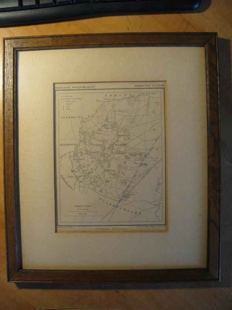 origineel Kuyperkaartje van de gemeente Waalre ca. 1867, Gelezen, Ophalen of Verzenden, Landkaart, Jacob Kuyper