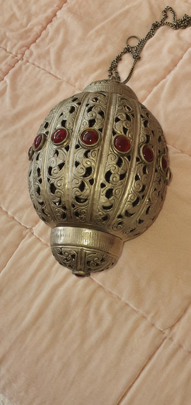 Marokkaanse hanglamp, Ophalen of Verzenden, Zo goed als nieuw, Glas, Marokkaans