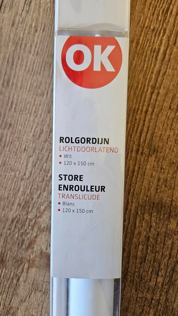 OK rolgordijn lichtdoorlatend wit 115x150 cm (bxh), Ophalen, 100 tot 150 cm, Nieuw, Wit