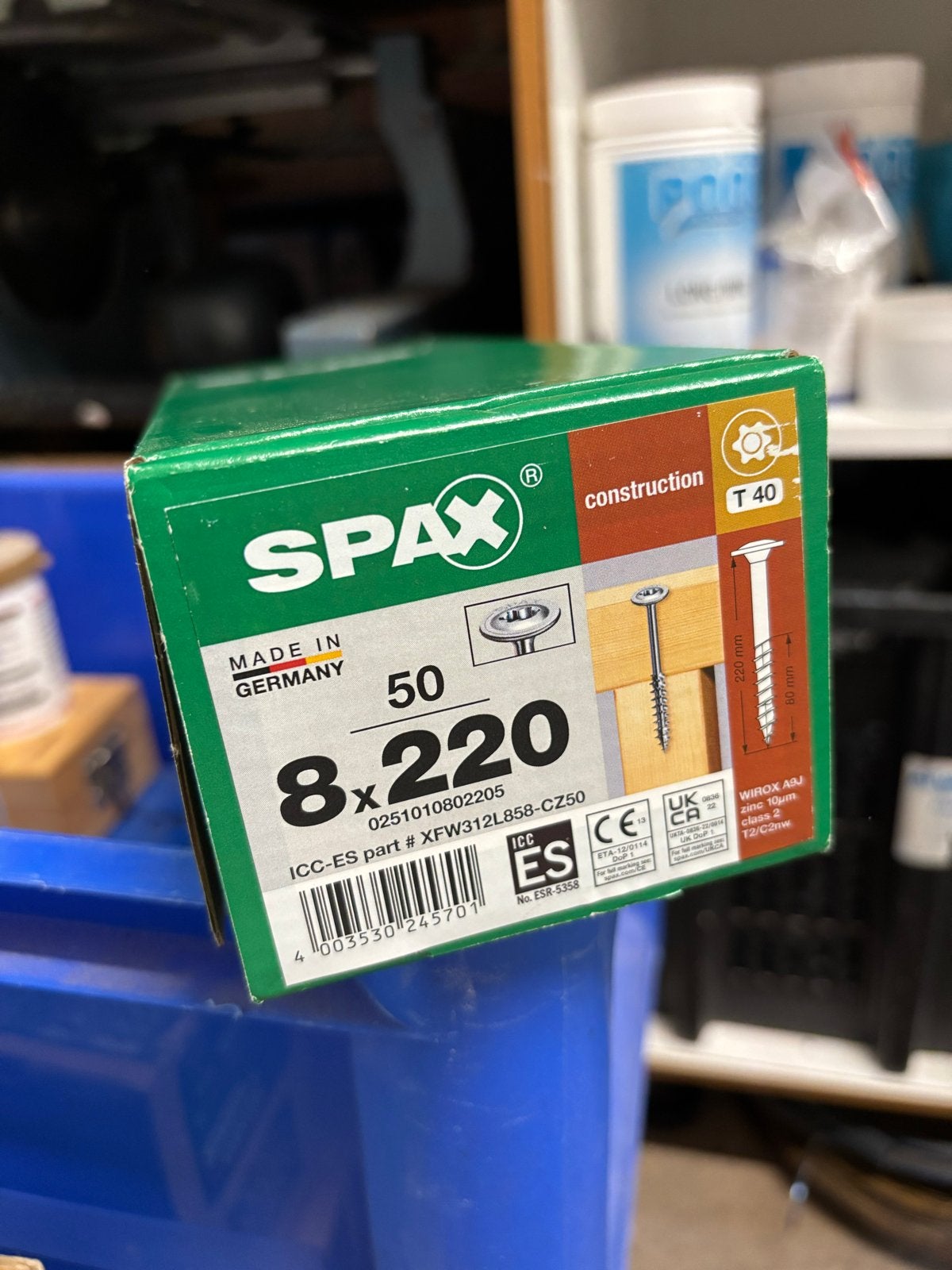 Spax tellerkop schroeven 8x220 mm - Doos van 50 stuks, Verzenden, Nieuw, 100 tot 250 mm, Schroeven