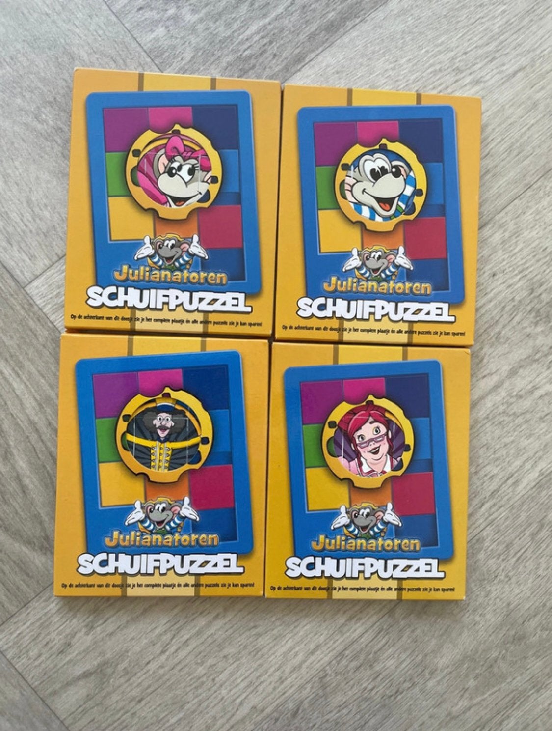 Vier nieuwe Julianatoren schuifpuzzels, Ophalen of Verzenden, Nieuw, Overige typen