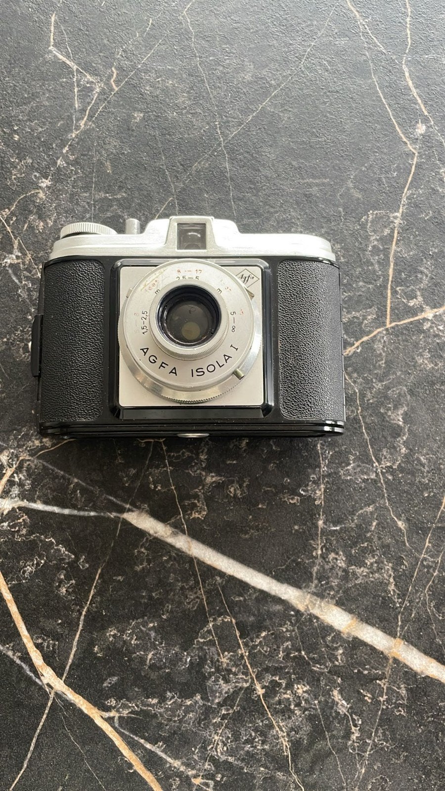 Vintage Agfa Isola I camera met lederen tas, Ophalen of Verzenden, Compact, Overige Merken