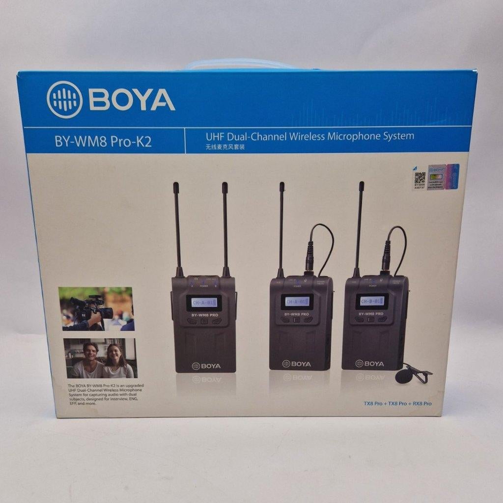 Boya BY-WM8 Pro-K2 Microfoon Set | Nu voor € 99,99, Ophalen of Verzenden, Zo goed als nieuw
