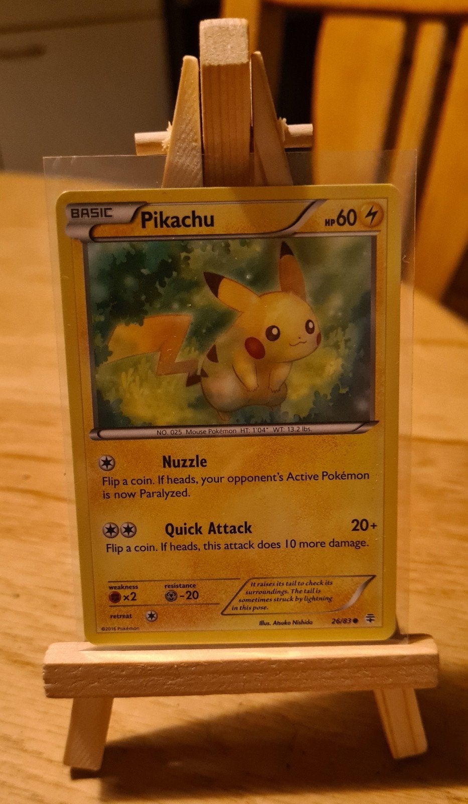 Pikachu Pokémon Kaart - Basic HP60 - 2016, Verzenden, Zo goed als nieuw, Losse kaart