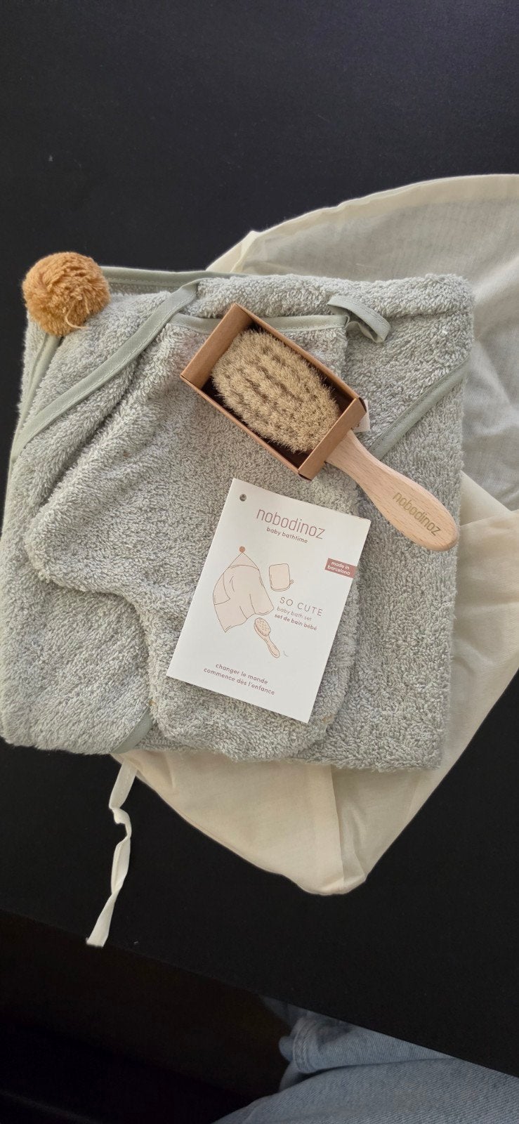 Nobodinoz Badset Sage Green: Handdoek, Washandje, Borstel, Ophalen of Verzenden, Nieuw, Overige typen, Overige merken