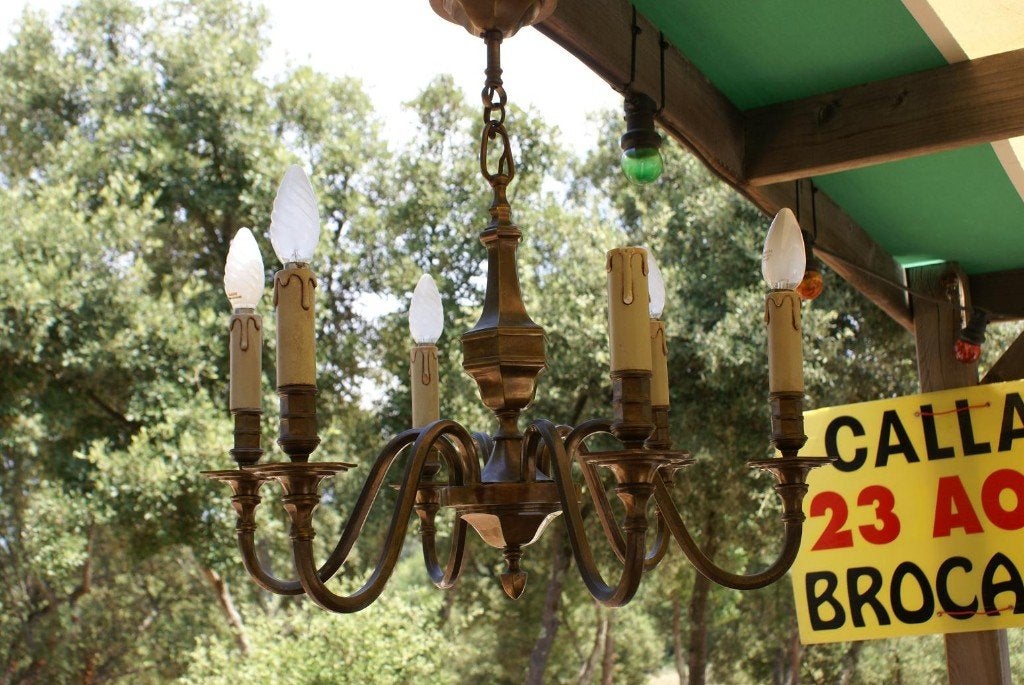 Brocante - Statige kroonluchter!, Huis en Inrichting, Ophalen, Gebruikt, Metaal, Klassiek
