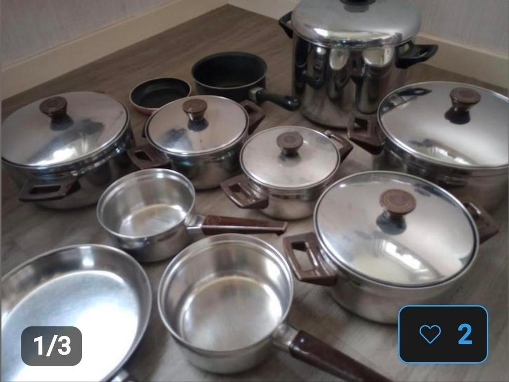 Gratis oude pannen gezocht (Beverwijk / Uitgeest / Heemskerk, Huis en Inrichting, Ophalen of Verzenden, Gebruikt, Rvs, Pannenset