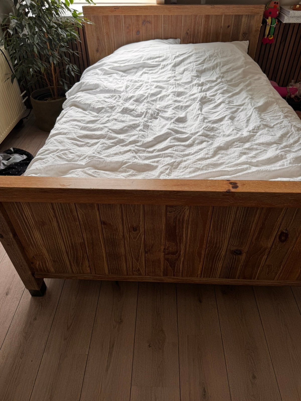 Bed 140x200, Ophalen, Wit, Tweepersoons, 140 cm