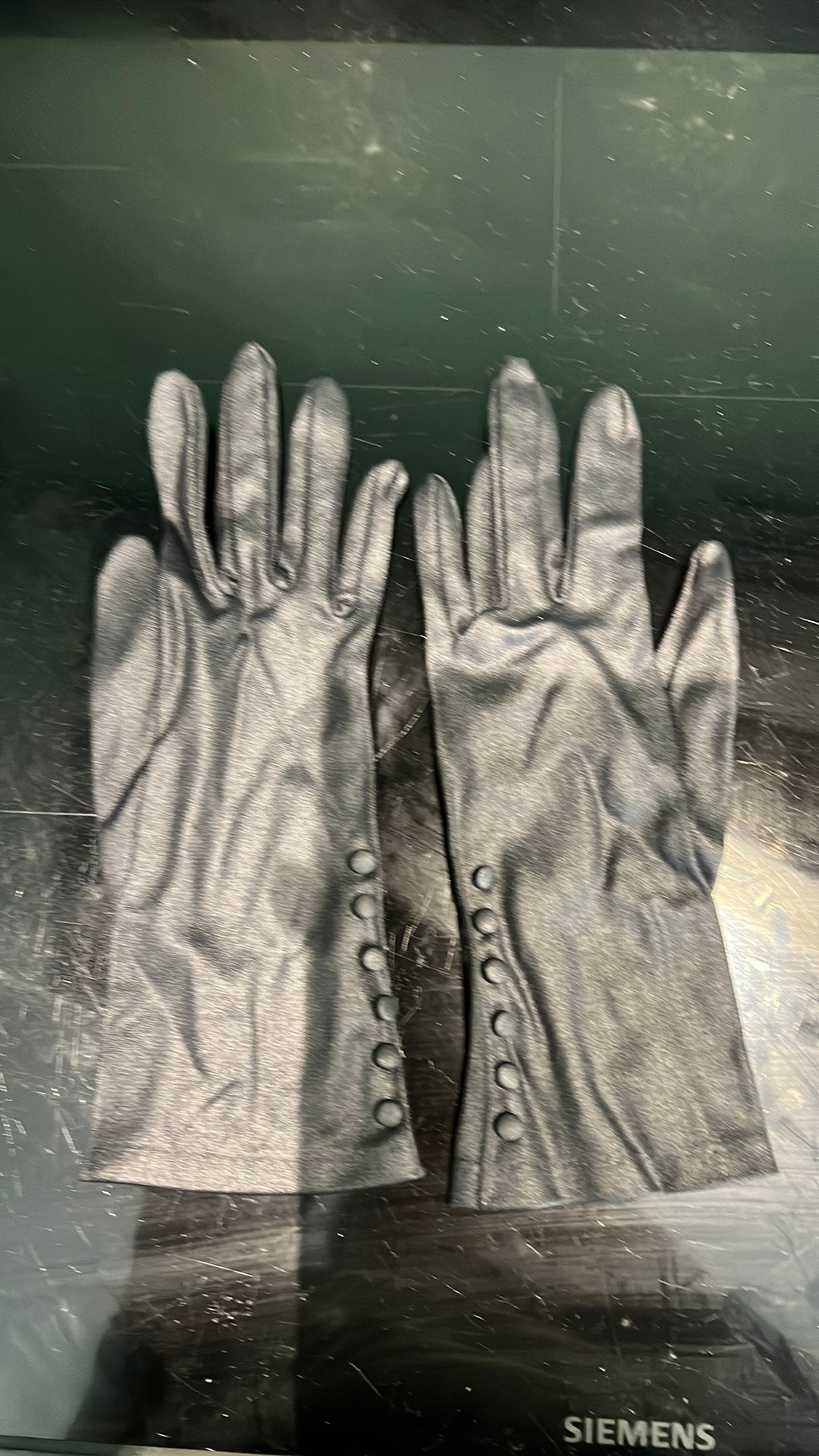 Vintage stoffen handschoenen zwart, Ophalen of Verzenden, Zo goed als nieuw, Handschoenen