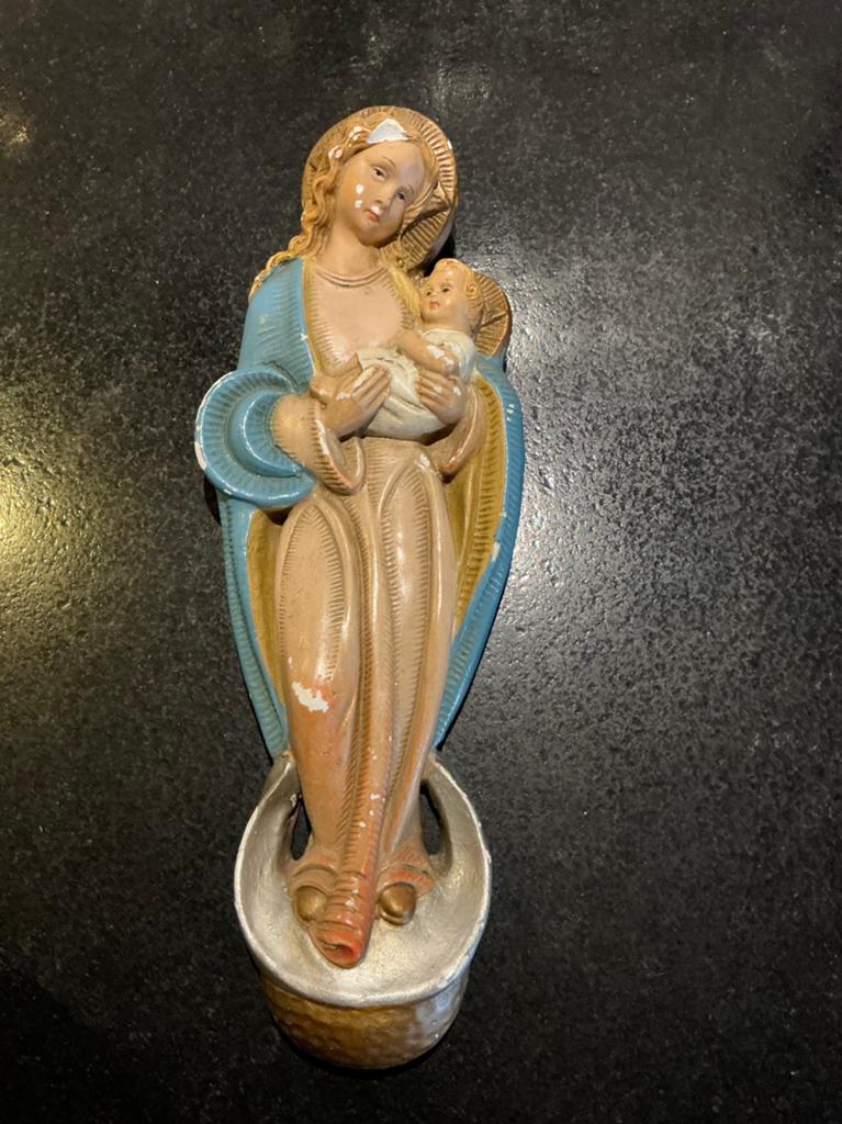 Religie 🍀 maria beeld wandbeeld maansikkel, Antiek en Kunst, Ophalen of Verzenden