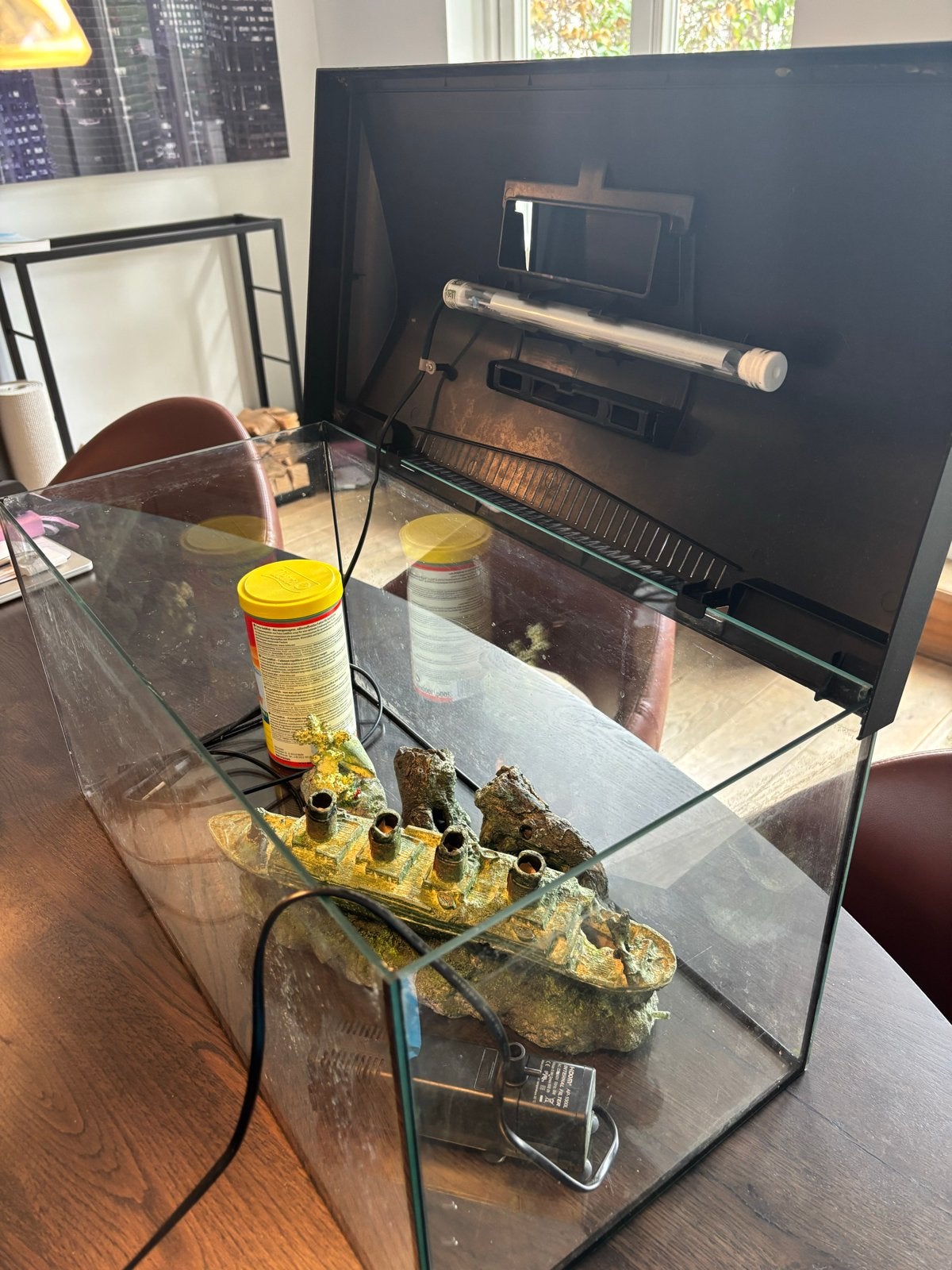Compleet Aquarium (60x30x30 cm) met pomp en accessoires, Ophalen