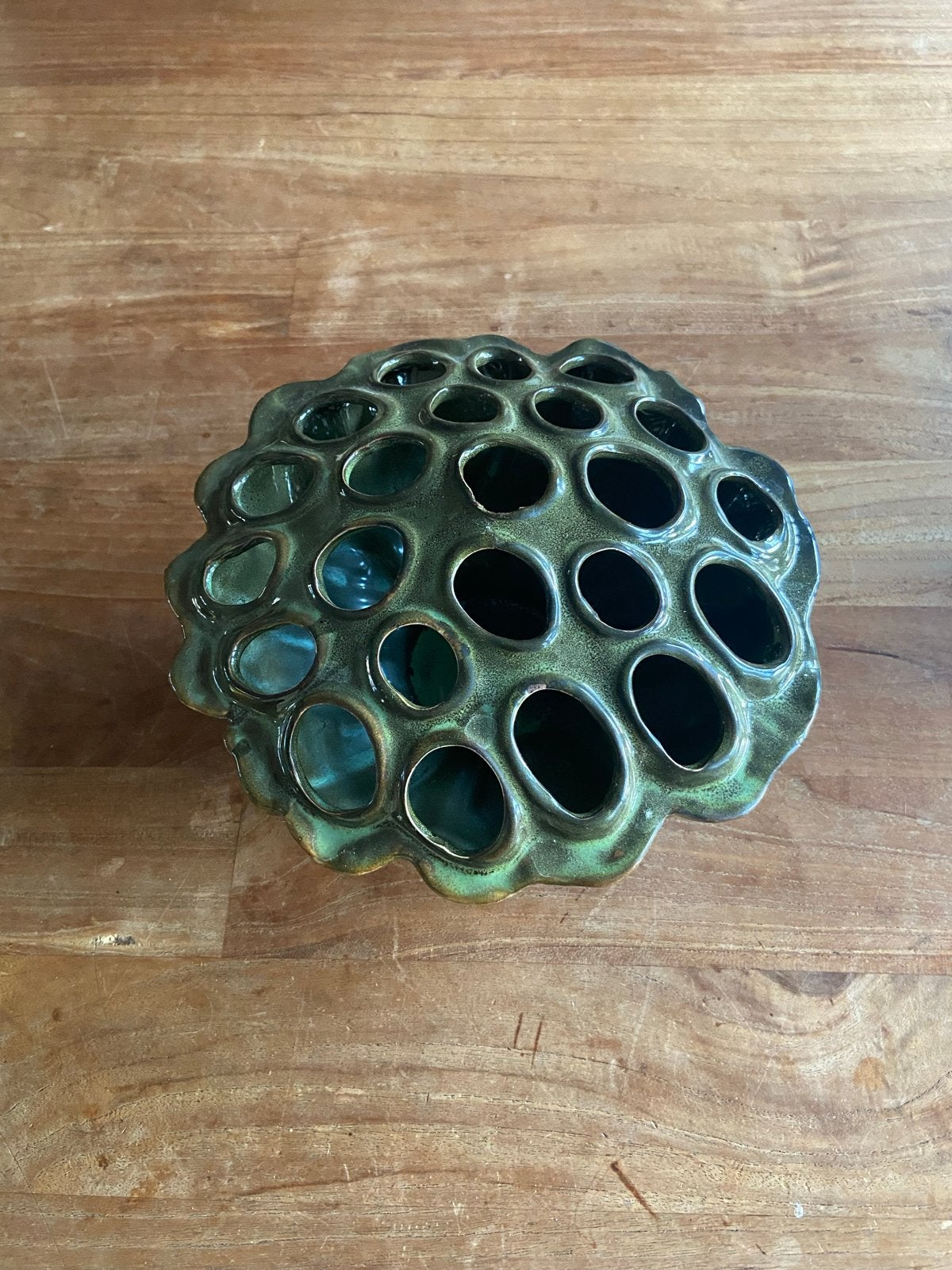 Prachtige Lotus bloemenhouder / tulpenvaas van DK Design, Ophalen, Zo goed als nieuw, Groen, Minder dan 50 cm
