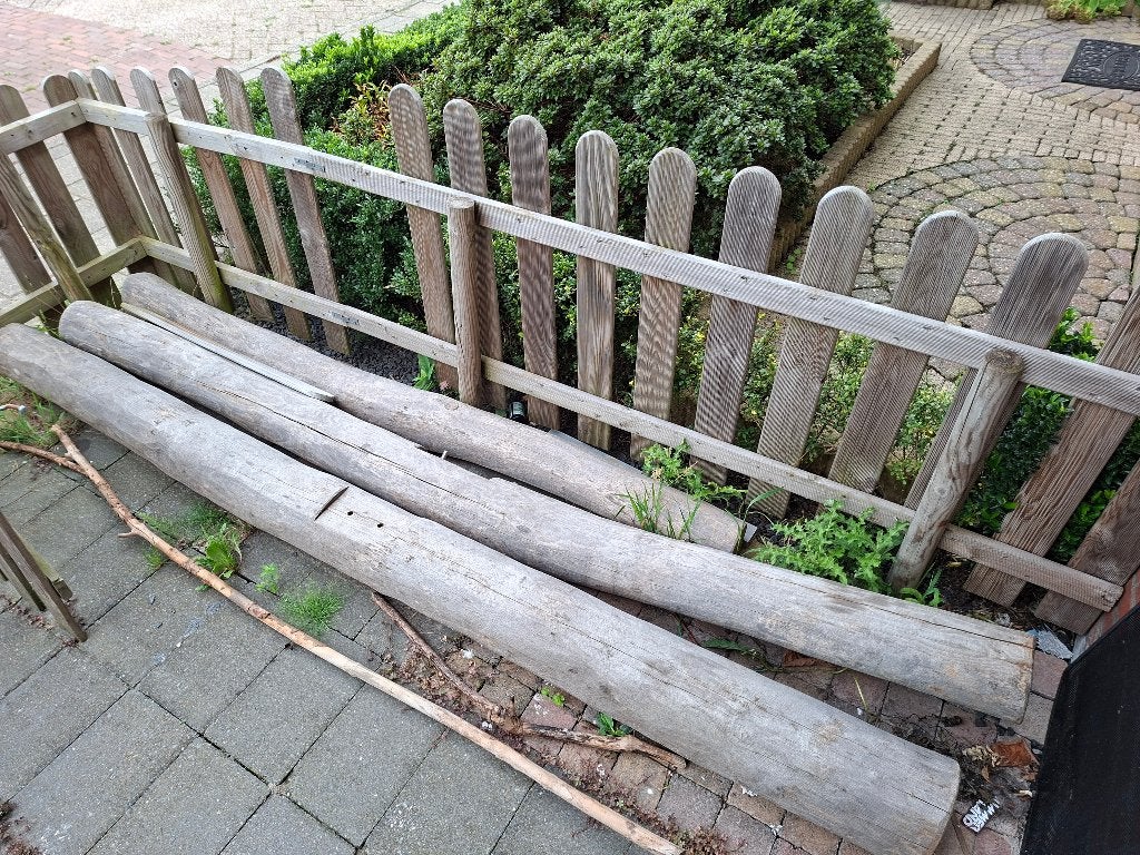 Houten palen robinia, Tuin en Terras, Gebruikt, Palen, Ophalen of Verzenden, Hardhout