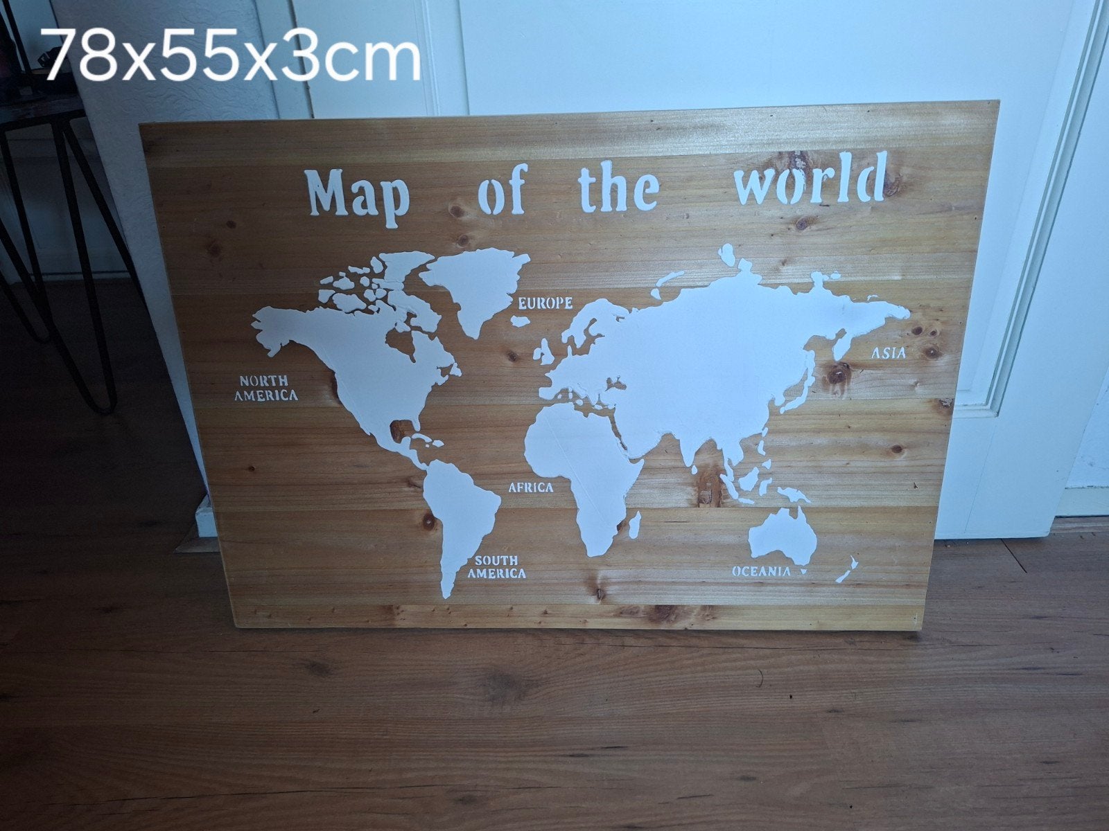 leuke houten schilderij wereldkaart, Ophalen
