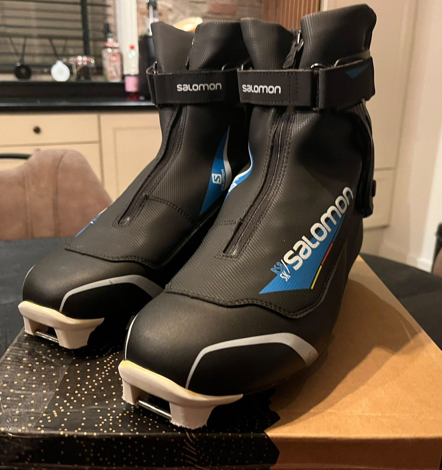 Salomon schaats en langlauf schoenen 45 1/3, Overige merken, Klapschaats, Ophalen of Verzenden, Zo goed als nieuw