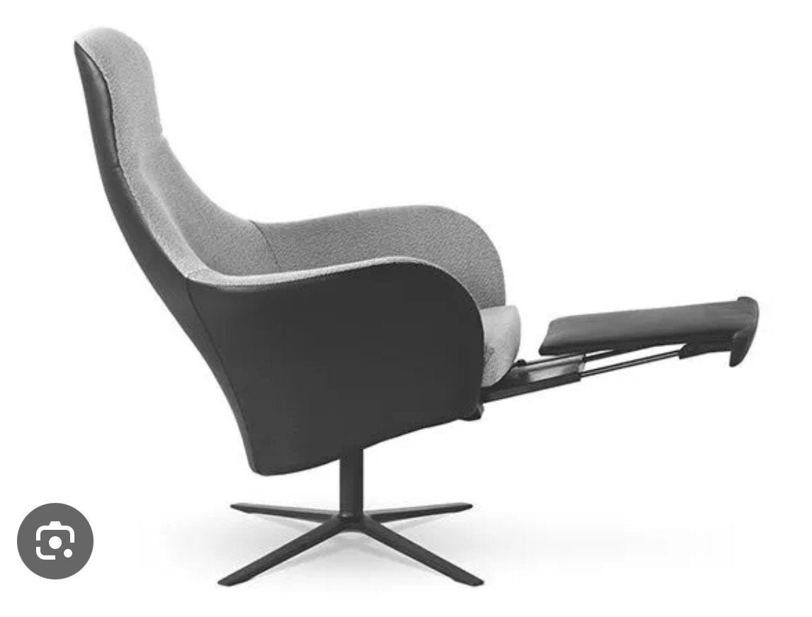 Montis Marvin lounge stoel met voetenplank, Huis en Inrichting, Stoelen, Ophalen, Wit, Leer, Zo goed als nieuw