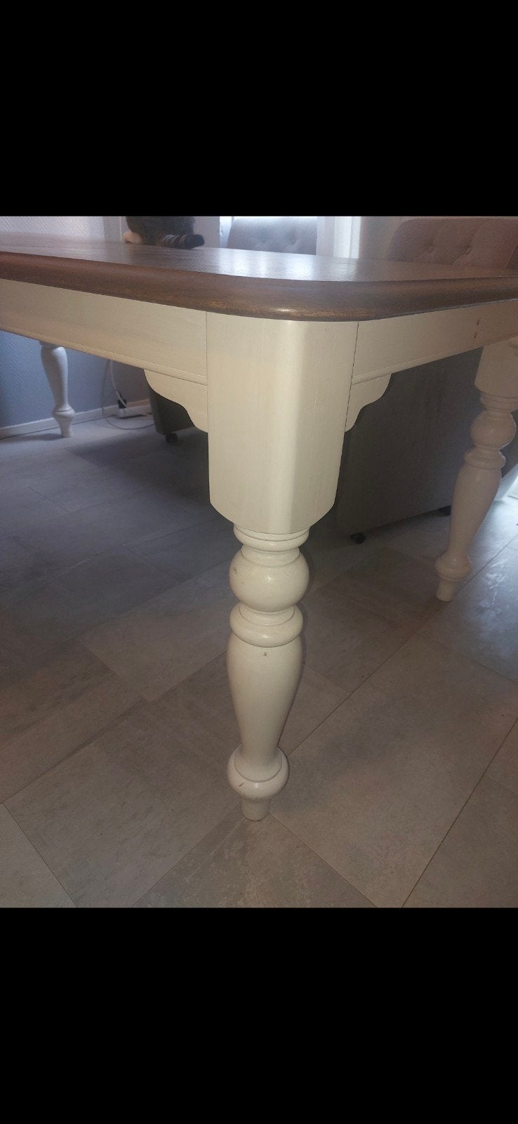 Uitschuifbare eettafel met 4 gedraaide poten, Ophalen, Gebruikt, 50 tot 100 cm, 150 tot 200 cm