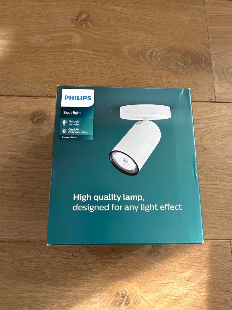 Philips Pongee 1-lichts opbouwspot - Wit, draaibaar, Minder dan 30 watt, Overige typen, Nieuw, Overige fittingen
