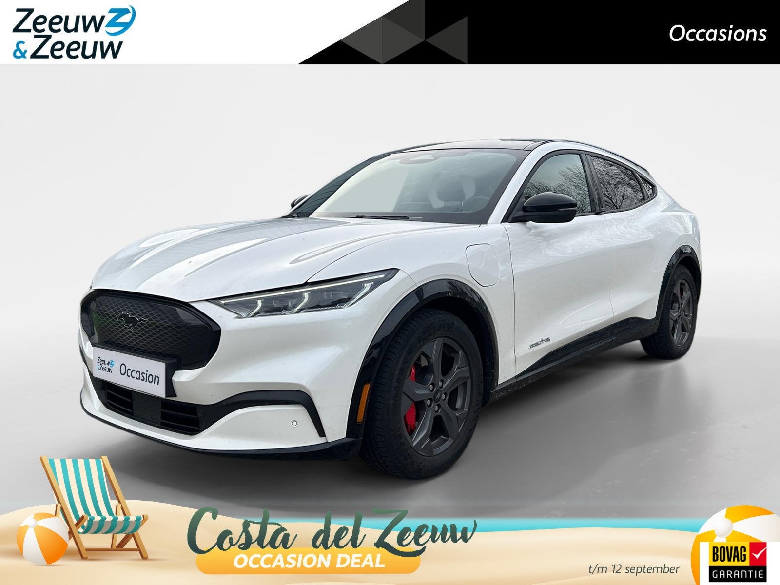 Ford Mustang Mach-E AWD 75 kWh 269PK | 95% SOH | DEMO | Stoe, Auto's, Ford, 12 maanden, Gebruikt, 750 kg, Wit