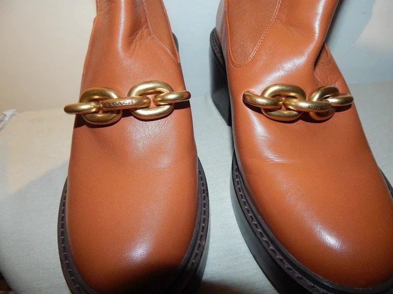 Coach laarzen cognac kleur gouden ketting Als Nieuw 40, Kleding | Dames, Schoenen, Bruin, Verzenden, Lage of Enkellaarzen, Nieuw