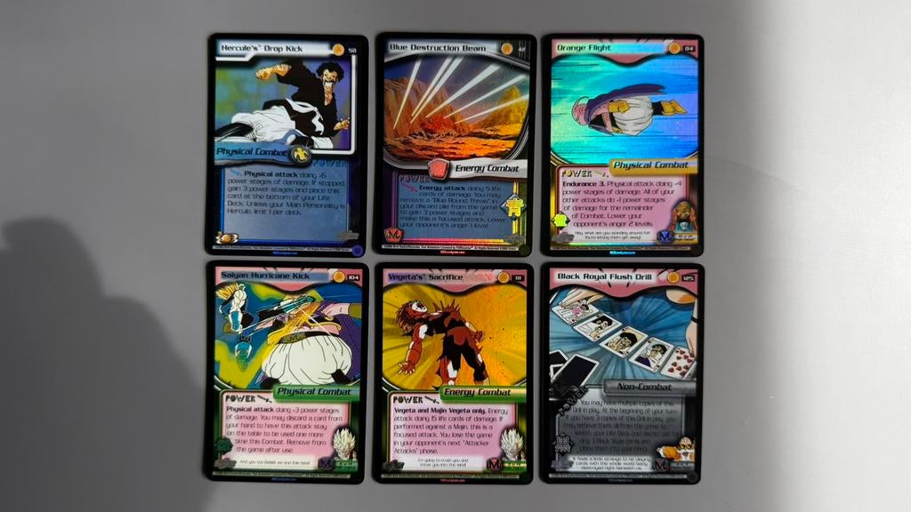 DBZ CCG World Games, Babidi & Buu Saga foils NM 6x!, Ophalen of Verzenden, Zo goed als nieuw, Foil
