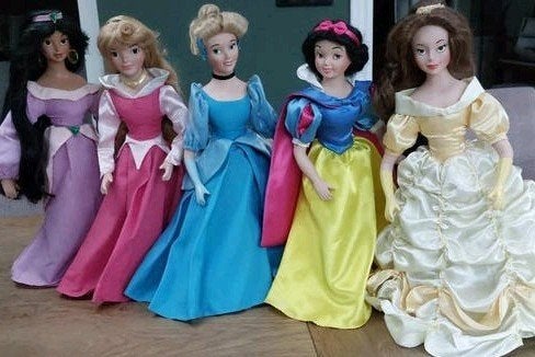 Disney Prinsessen Porseleinen Poppen Set - 5 Stuks, Ophalen of Verzenden, Zo goed als nieuw, Pop