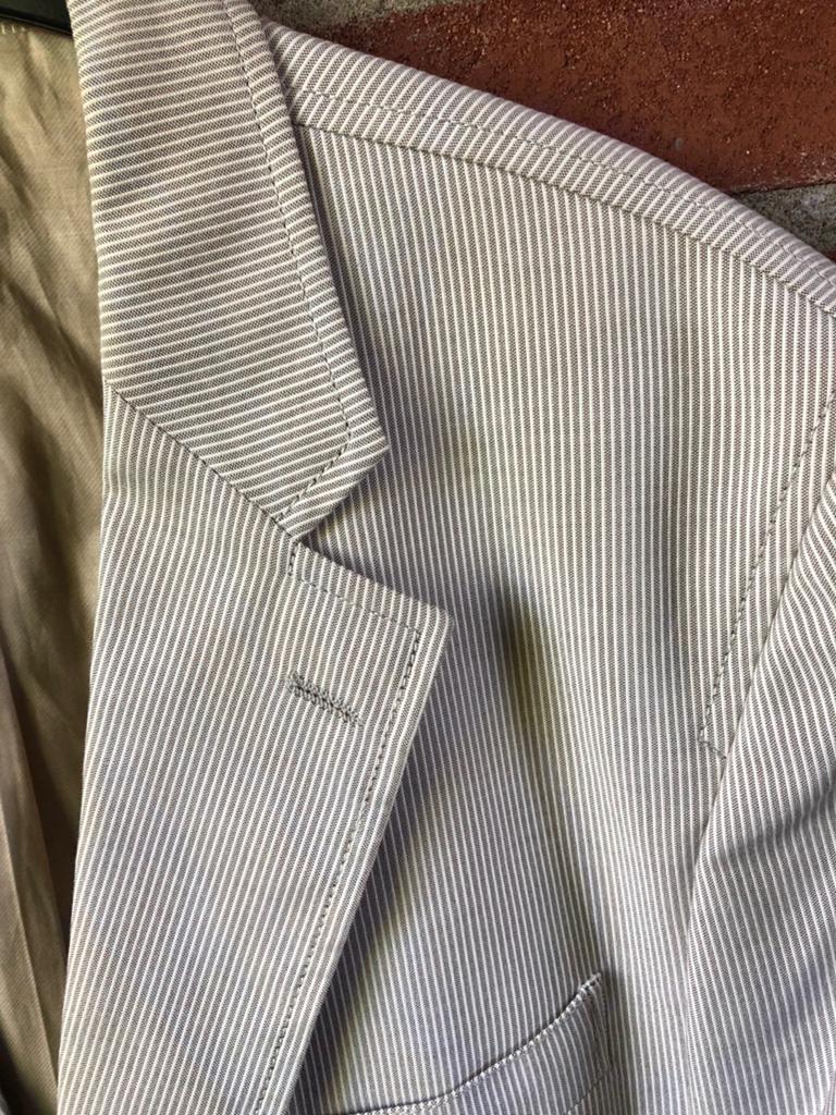 Massimo Dutti gestreept colbert/ jasje Katoen Mt, Kleding | Heren, Ophalen of Verzenden, Zo goed als nieuw, Maat 56/58 (XL), Beige