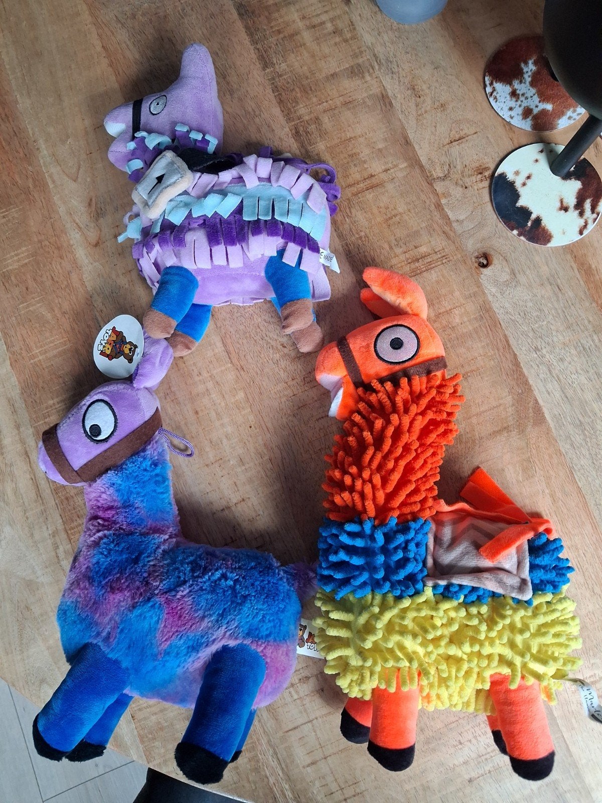 Set van 3 Fortnite Lama knuffels - Zo goed als nieuw, Overige merken, Overige karakters, Overige typen, Ophalen of Verzenden