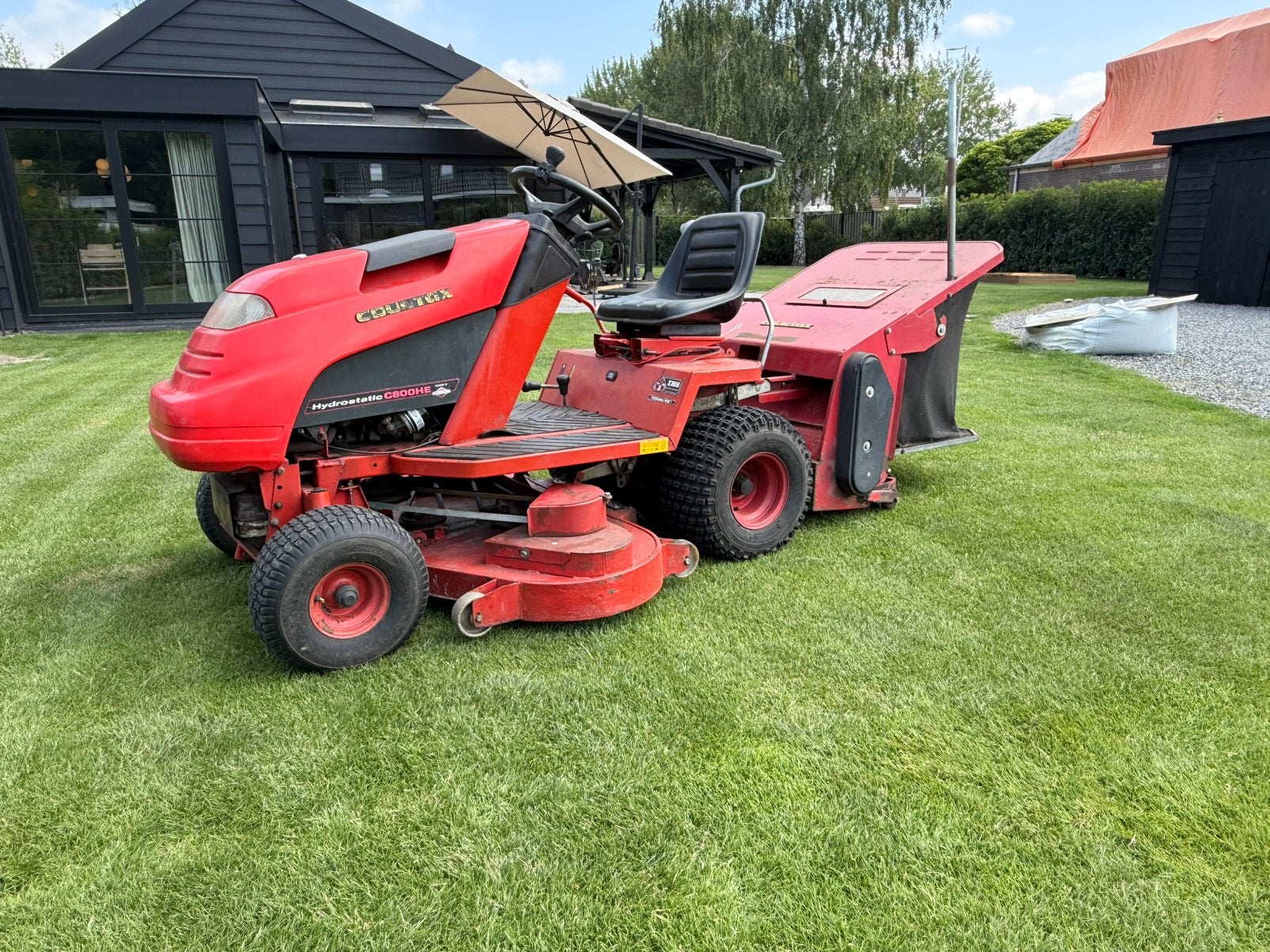 Countax c800he met opvangbak en verticuteer unit, Ophalen, Gebruikt, Opvangbak, 120 cm of meer