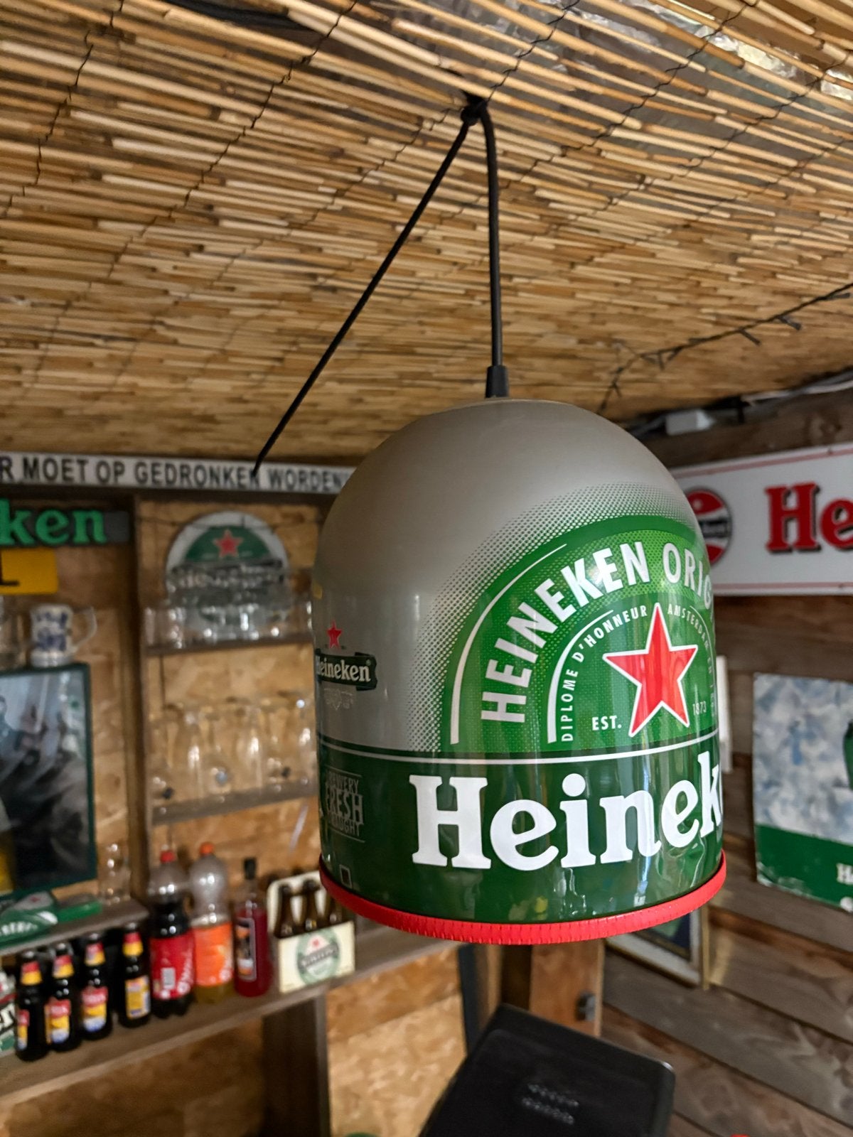 Heineken lamp / bar verlichting, Ophalen of Verzenden, Gebruikt, Metaal, E27 (groot)