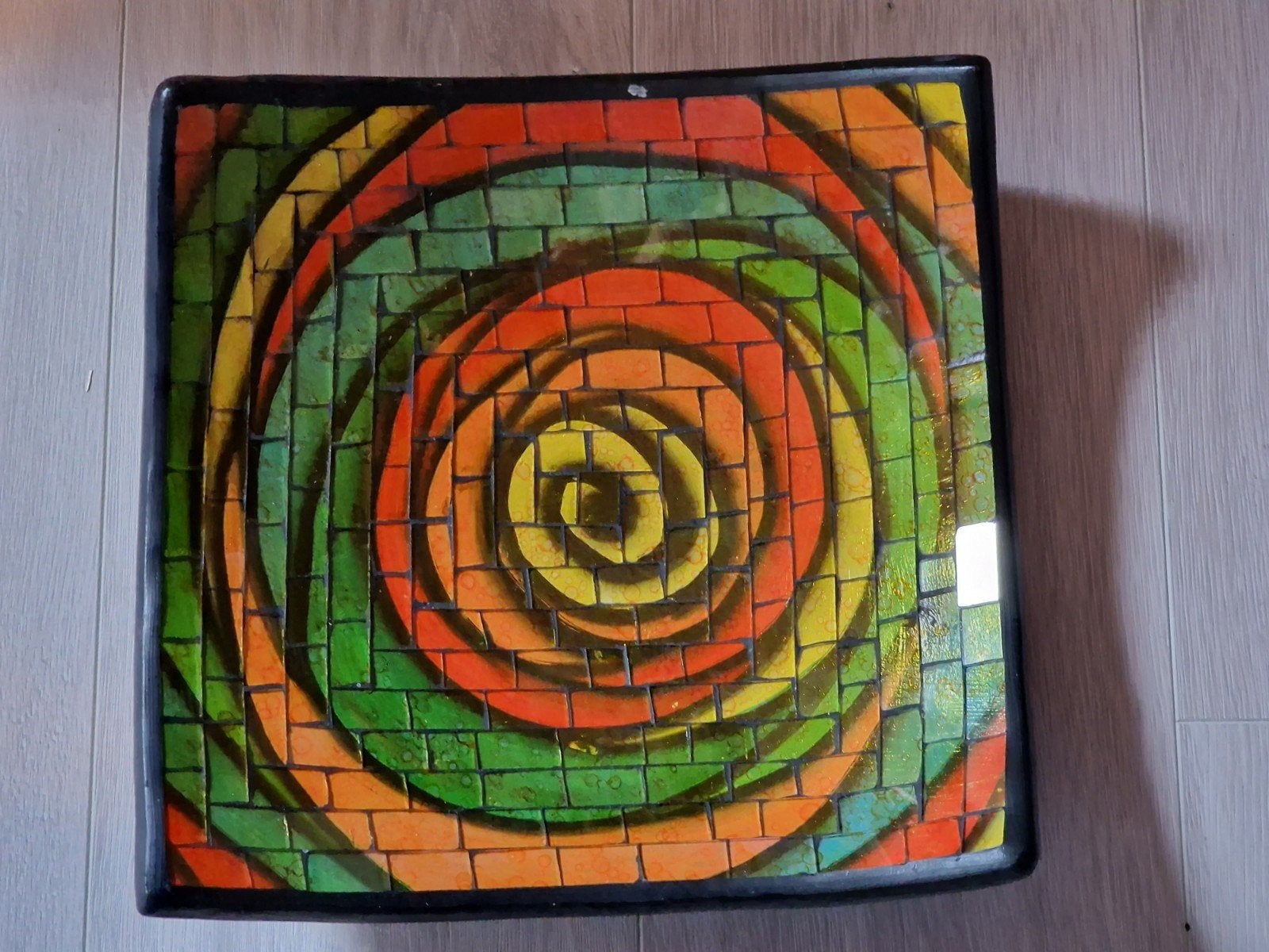 Schaal mozaïek, Schaal, Vierkant, Ophalen of Verzenden, Glas