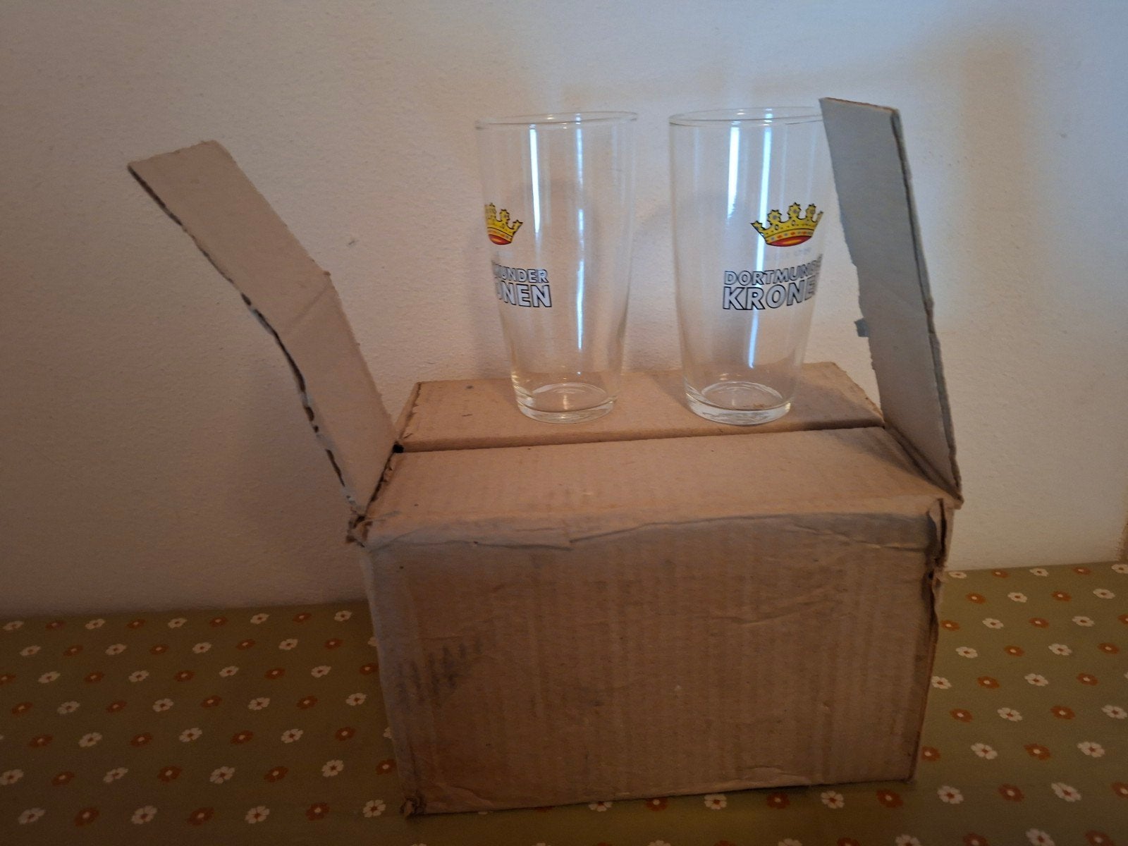 6 Dortmunder bierglazen, Ophalen of Verzenden, Zo goed als nieuw, Glas of Glazen, Overige merken
