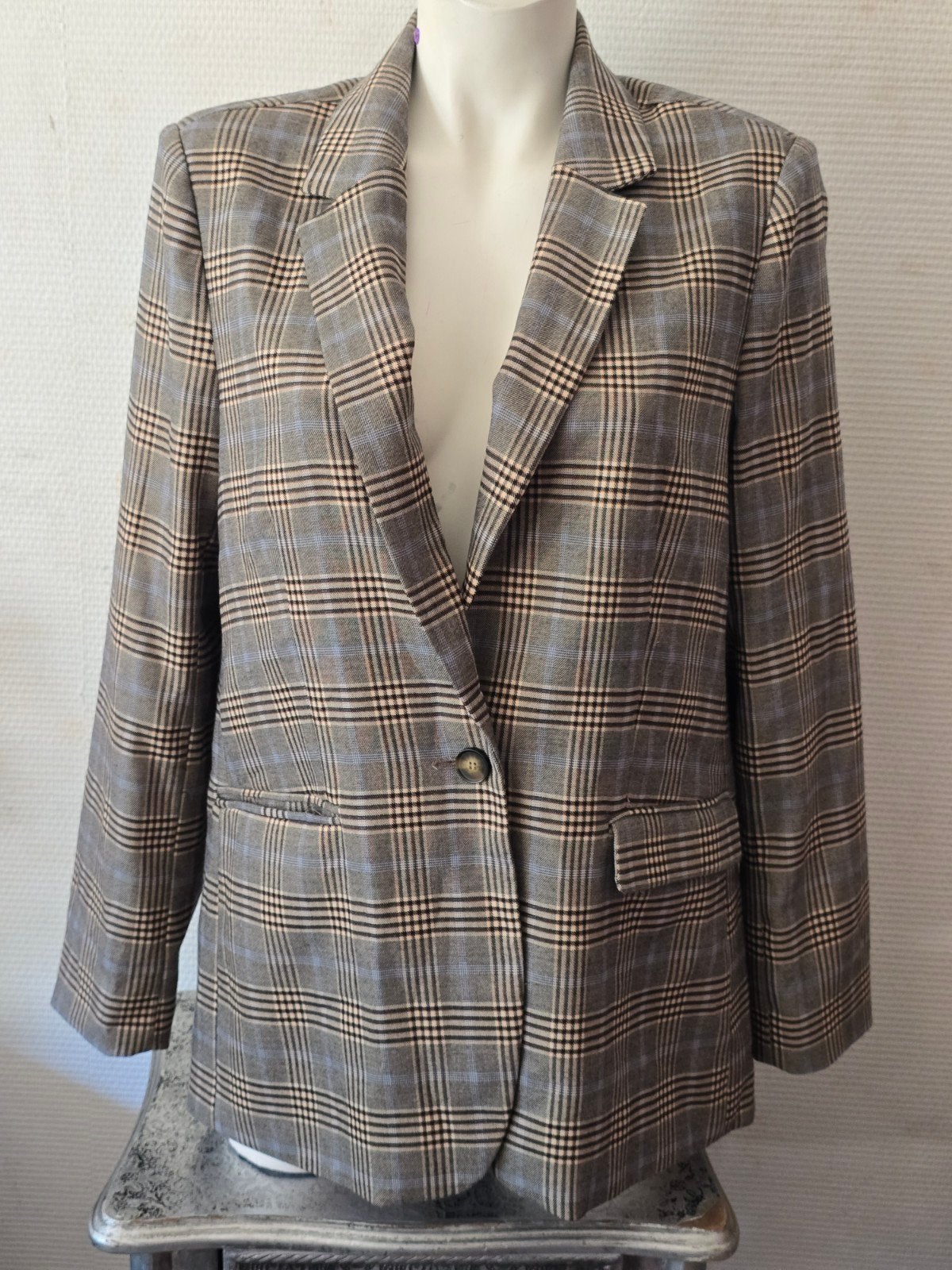 Costes Atelier Geruite Blazer Maat M, Maat 38/40 (M), Costes Atelier, Ophalen of Verzenden, Jasje