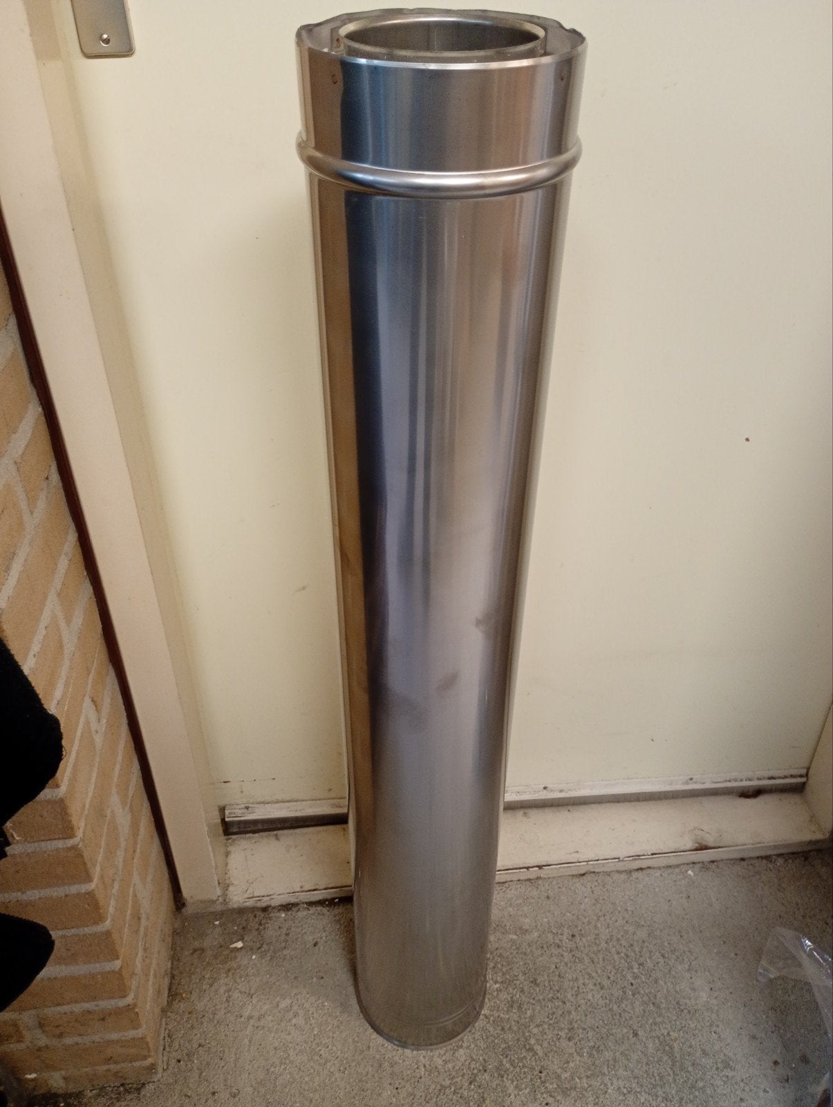 Nieuw Geïsoleerd RVS rookkanaal 100 cm - dubbelwandig, Ophalen of Verzenden, Nieuw
