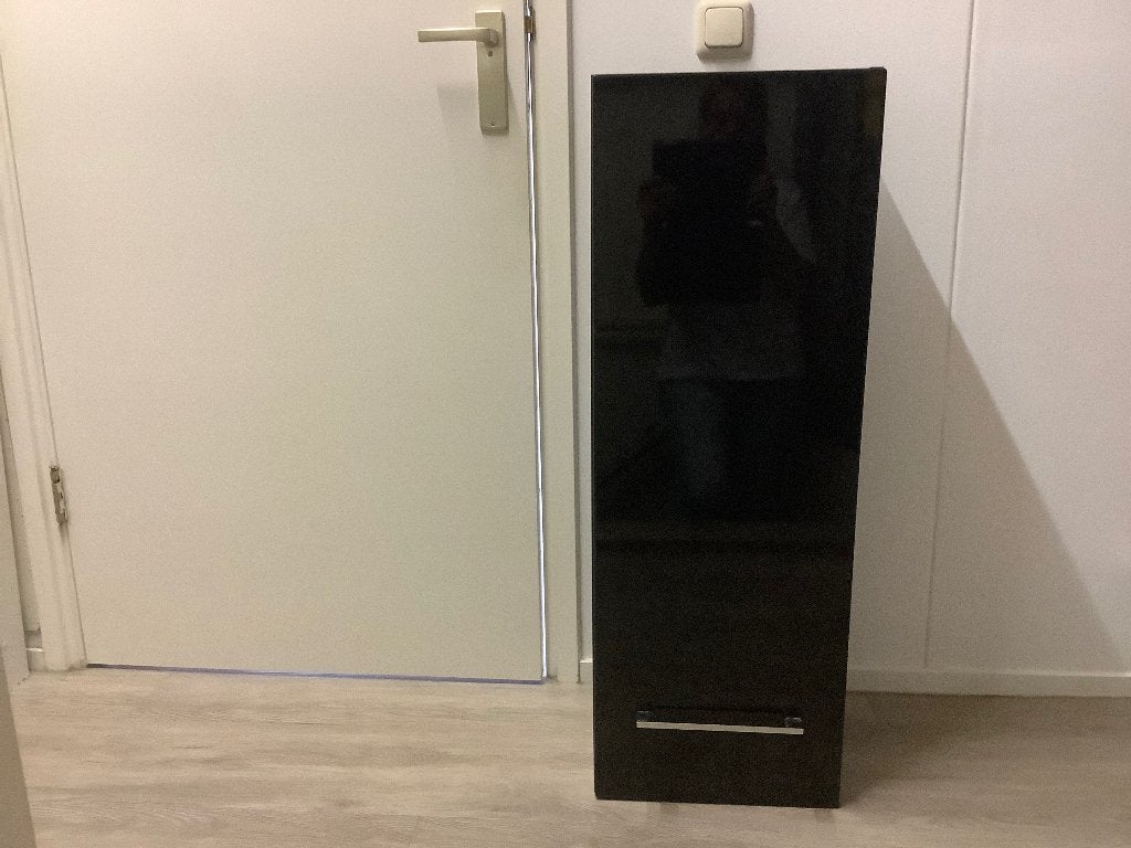 Hoogglans hangkast, Ophalen, Minder dan 50 cm, Zwart, Zo goed als nieuw