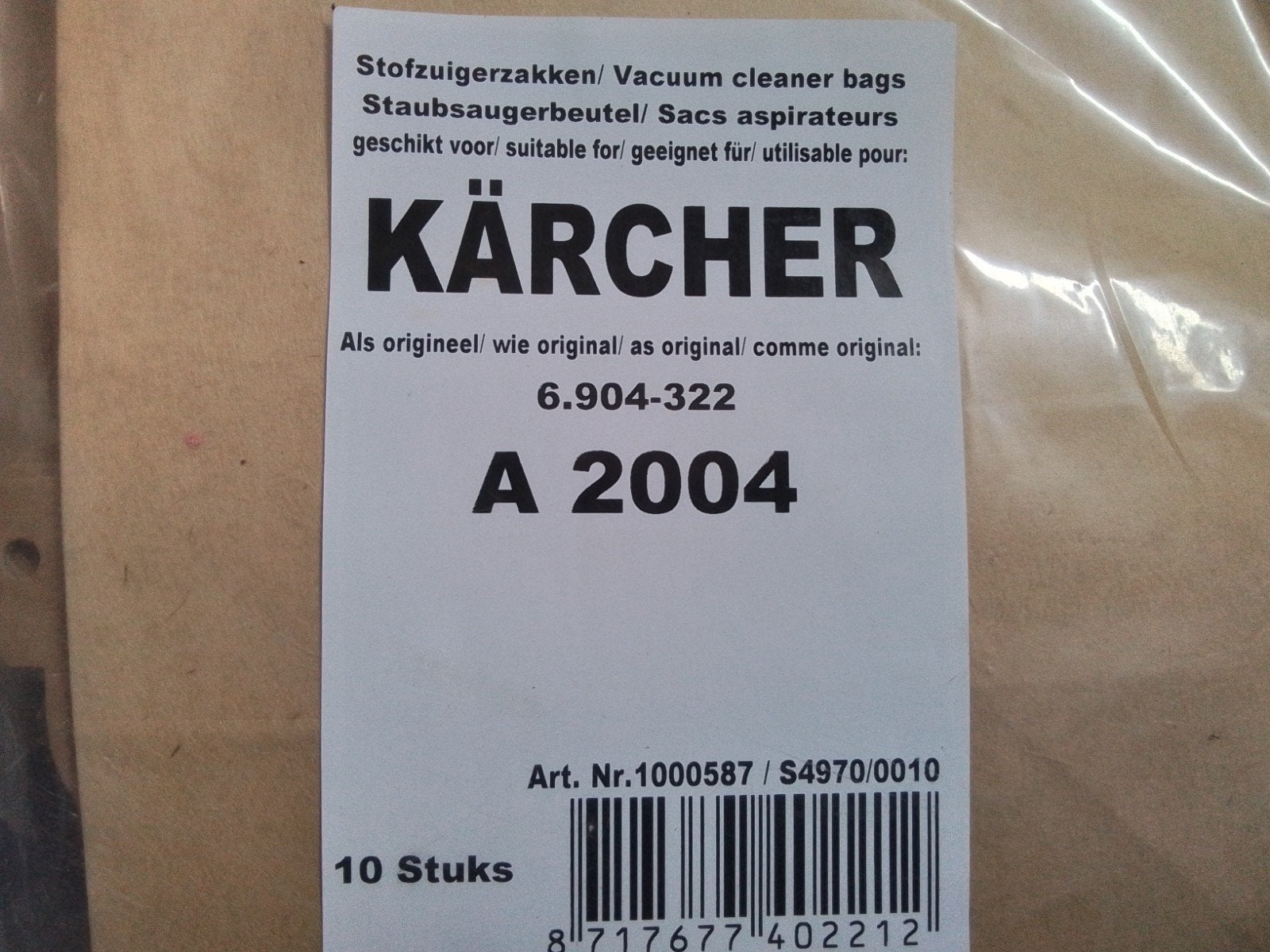 Kärcher stofzuigerzakken A 2004 - 25 stuks, Witgoed en Apparatuur, Stofzak, Kärcher, Overige typen, Nieuw
