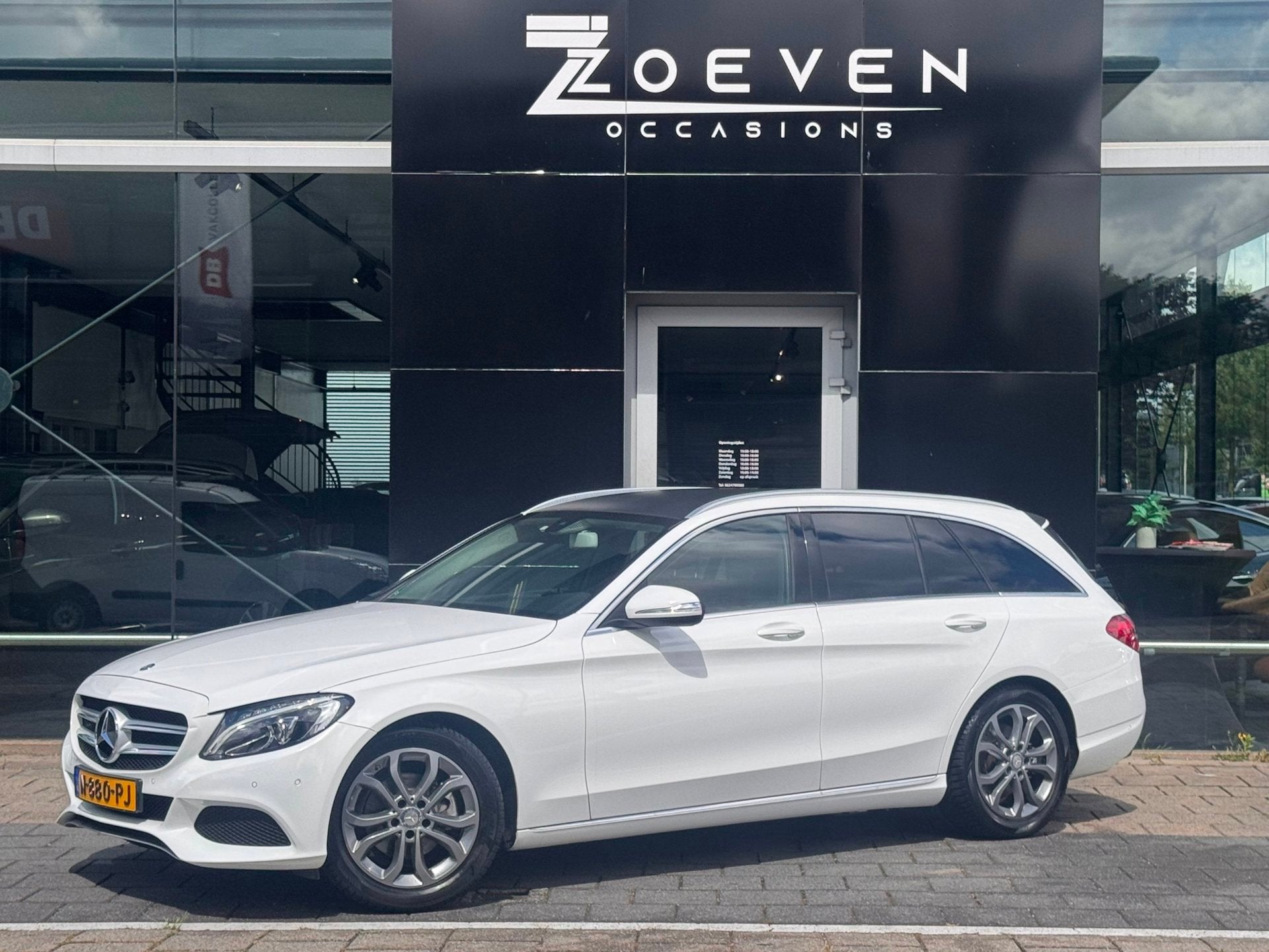 Mercedes-Benz C-klasse Estate 180 Ambition, Achterwielaandrijving, Gebruikt, Leder en Stof, Wit