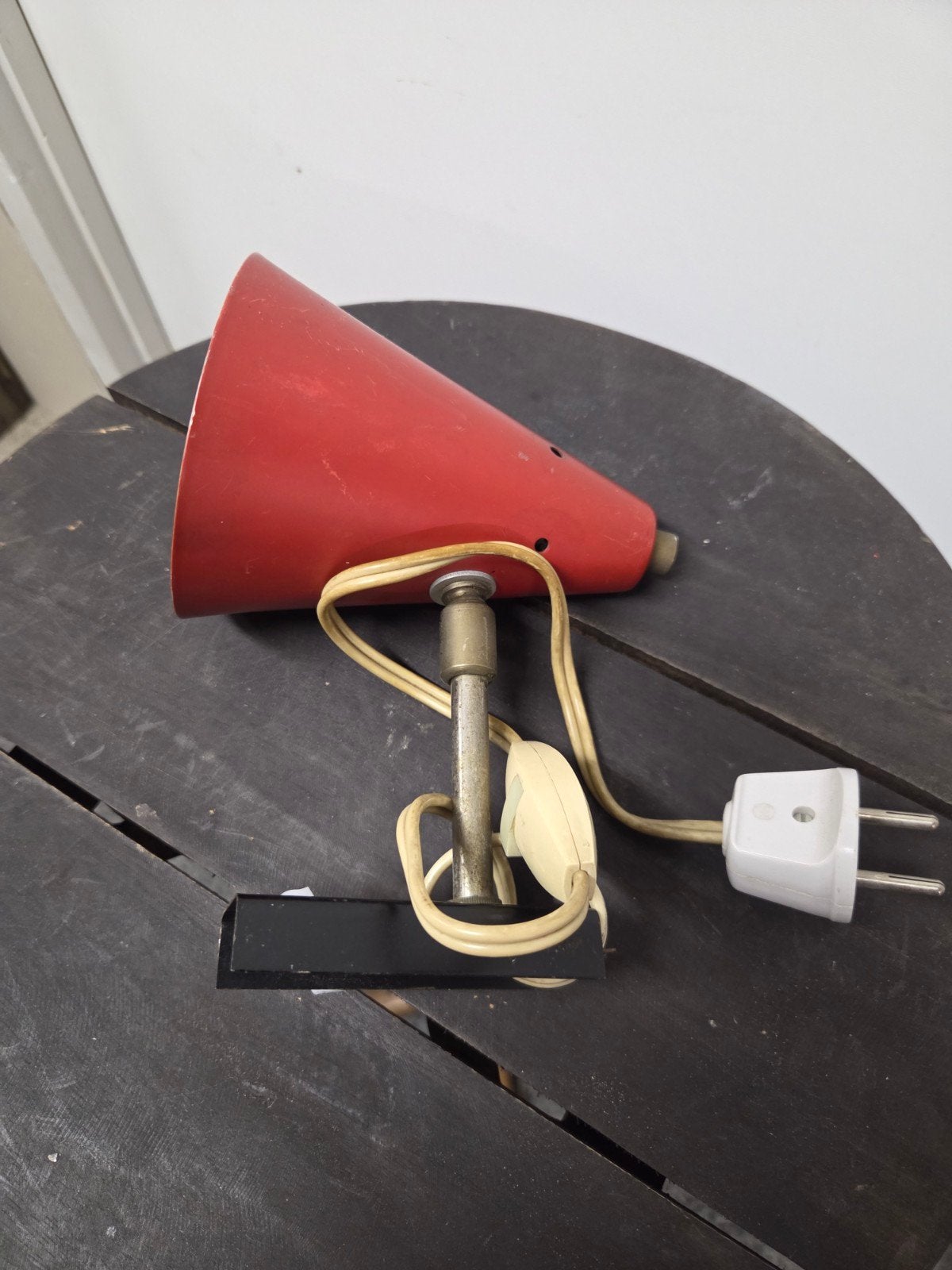 Vintage Retro rode wandlamp leeslamp lamp, Ophalen