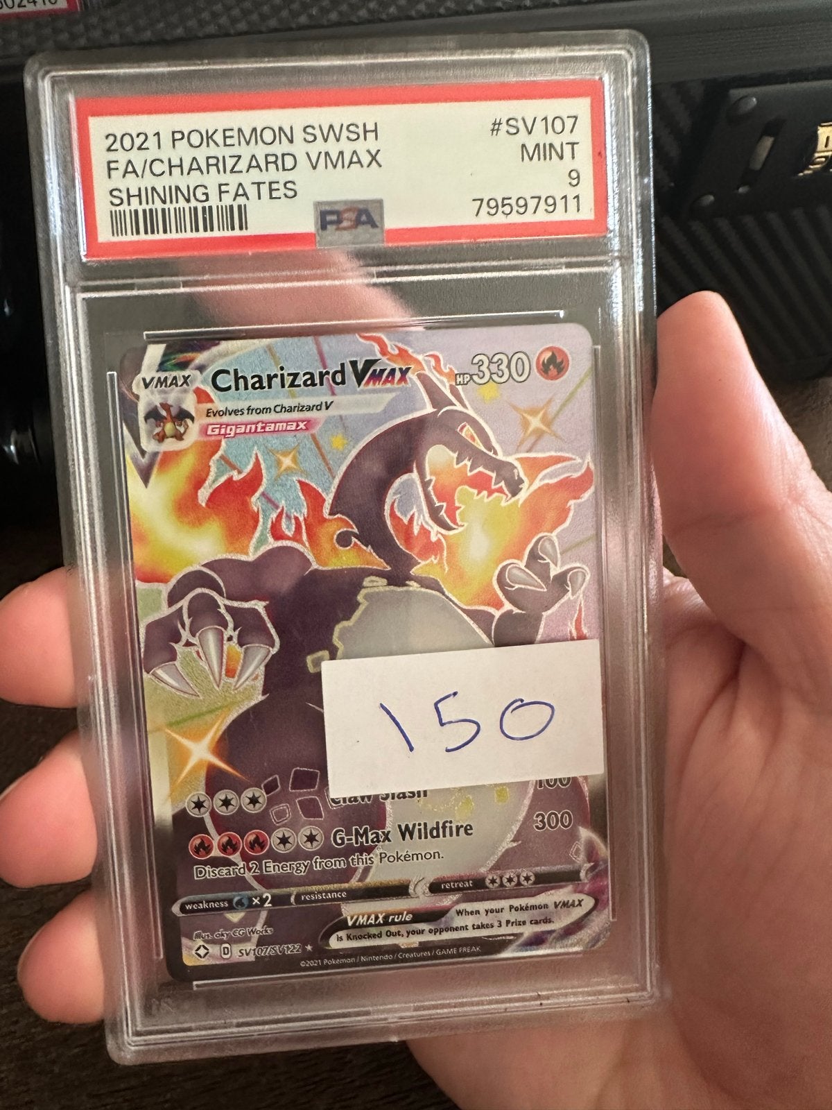 Charizard VMAX SV107/SV122 PSA 9 Shining Fates Pokémon Kaart, Hobby en Vrije tijd, Verzamelkaartspellen | Pokémon, Ophalen of Verzenden
