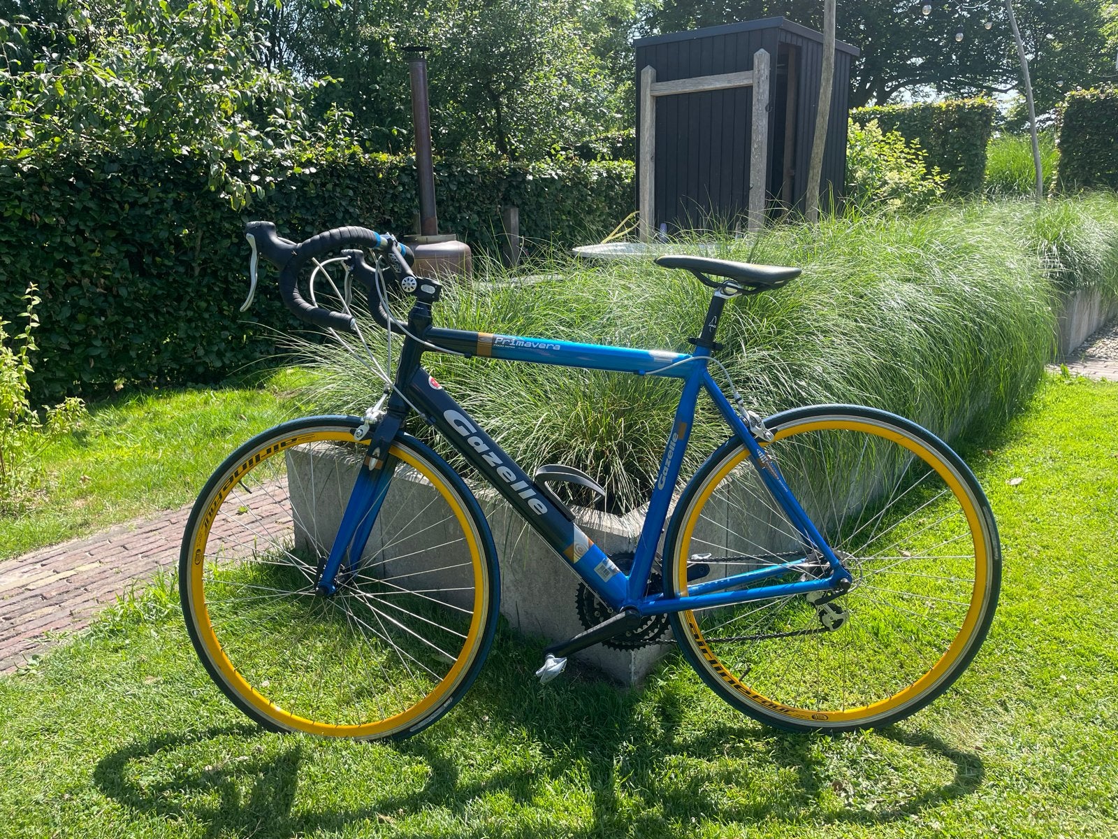 Gazelle Primavera Racefiets - Aluminium, Blauw/Goud, Fietsen en Brommers, Ophalen, 28 inch, Gebruikt, Aluminium