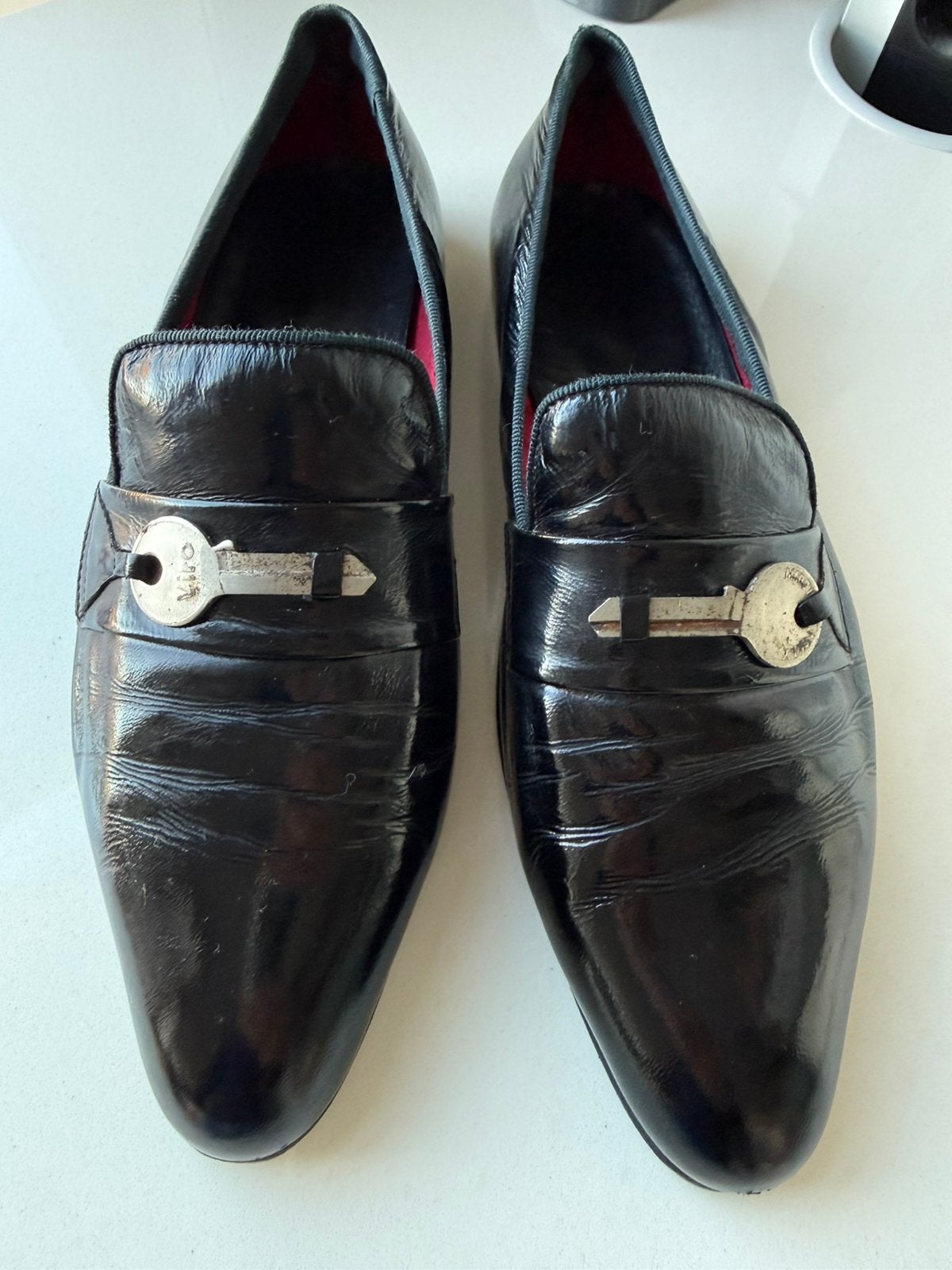 Lakschoenen, Etro. Handmade Italy. Mt 44., Loafers, Verzenden, Zwart, Gedragen