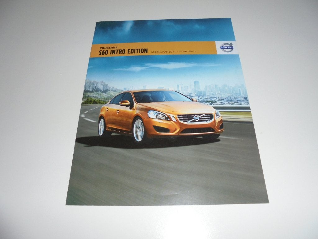 prijslijstbrochure Volvo S60 Intro Edition 2011, Ophalen of Verzenden, Gelezen, Volvo