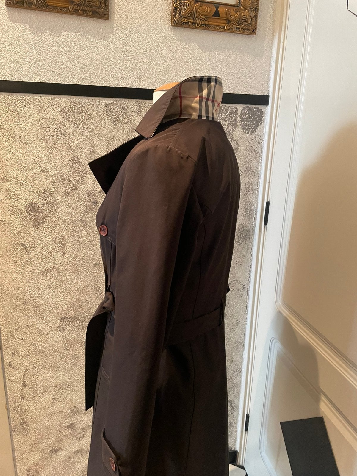 Burberry’s vintage trenchcoat bruin S, Verzenden, Gedragen, Maat 36 (S), Bruin