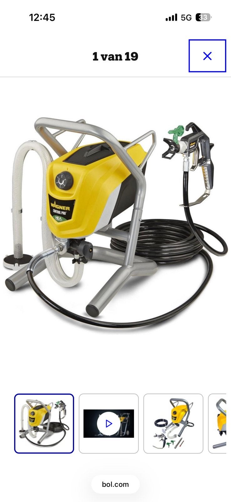 Wagner Control Pro 250M verfspuit met nog 2 jaar Garantie!!, Ophalen, Zo goed als nieuw, Verfspuit of Verfpomp