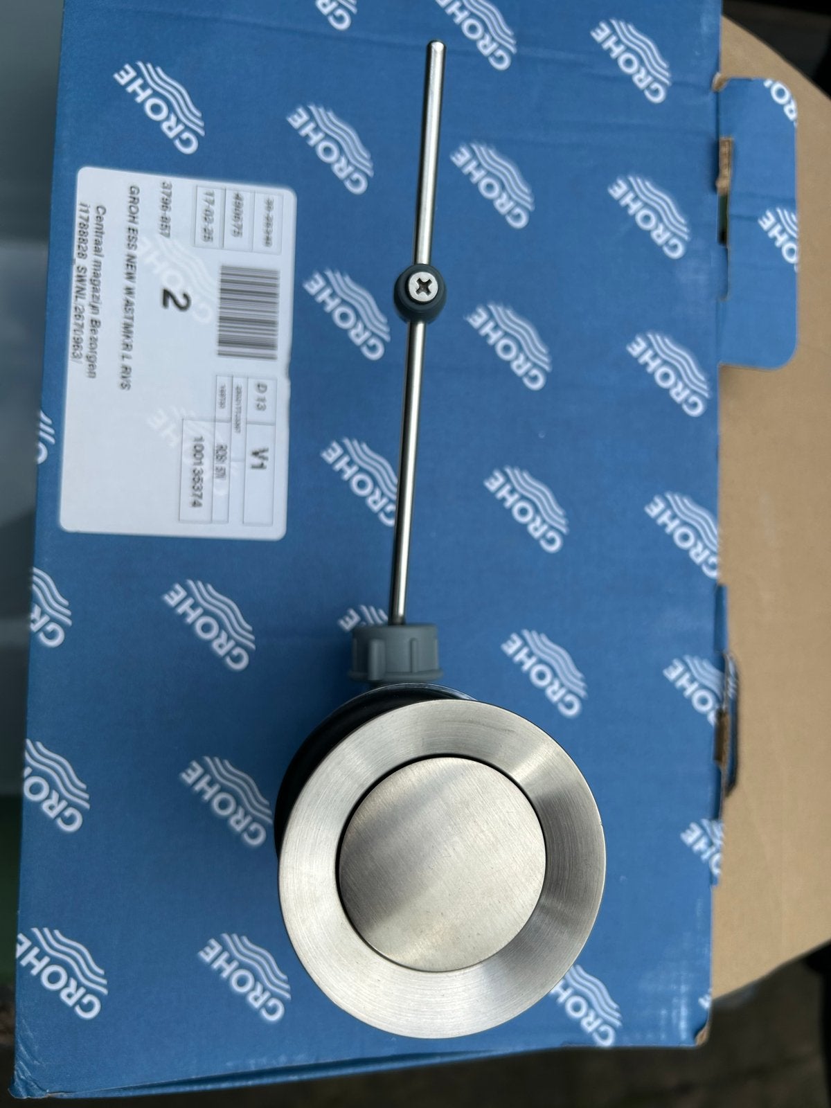 4x Grohe wastafelplug afvoer met trekstang, Ophalen of Verzenden, Nieuw, Rvs, Wastafel